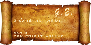 Grünblat Evetke névjegykártya
